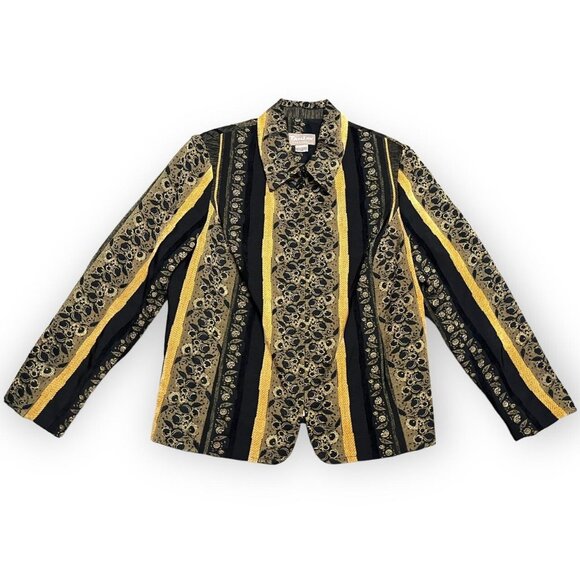 Vintage 90s TanJay Petites Designer Full-Zip Office Blazer Jacket - 10 Petite - Picture 1 of 4